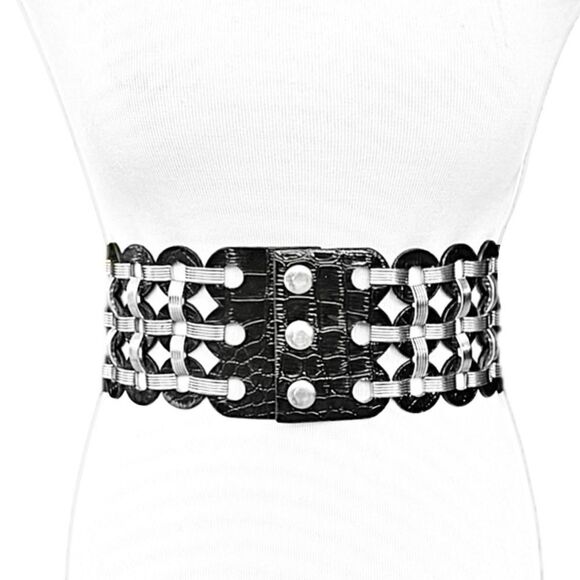 Wide Embossed Corset Belt - Picture 1 of 7
